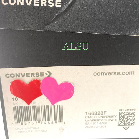 Converse Chuck Taylor AS High Canvas Red Casual Women's Size Sneakers 166828F - Picture 7 of 8